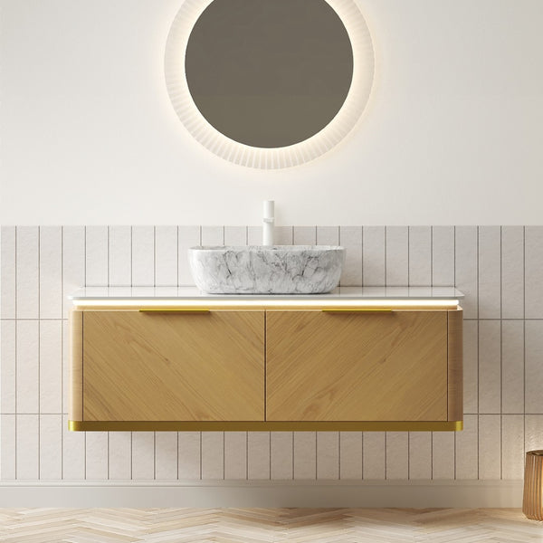 English Elm Dipa 48 Inch Floating Bathroom Vanity Walnut Cabinet Sintered Stone Top Led Sensor W2615S00307