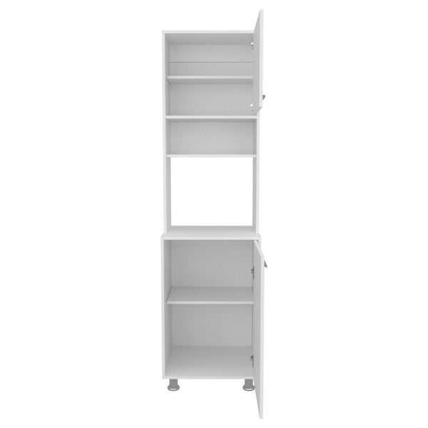 English Elm Kitchen Tall Pantry Cabinet White – 2-Door Engineered Wood, 5 Shelves, 4 Legs, Space-Saving Storage for Kitchen B097P350299