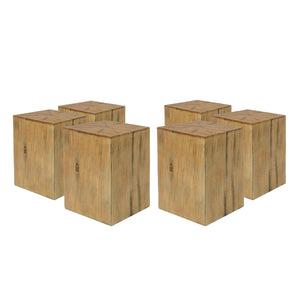 English Elm Christopher Knight Home® - Wood-Look Square-Column End Table - Rustic Distressed Finish For Indoor & Outdoor Versatility, H18" N770P291199N