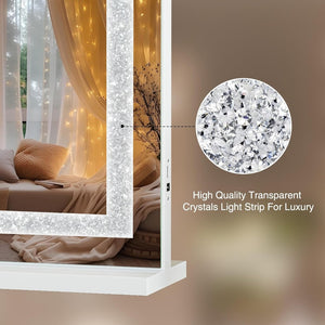 English Elm Vanity Mirror With Lights - 31.5" X 22.8" Hd Makeup Mirror, 3 Color Modes, 10X Magnification & Usb Charging W3660P373025-GIGA
