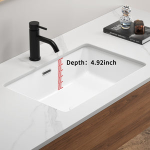 English Elm Undermount Ceramic Kitchen Sink Single Bowl Glossy White Farmhouse Basin 8 Inch Deep W3402P326515