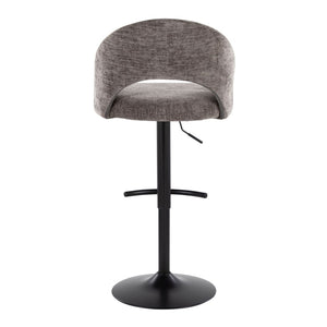 English Elm Adjustable Swivel Barstools Set of 2 Fabric Seat Black Metal Base Kitchen Counter Dark Grey B202S02003