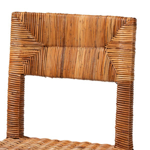 English Elm Modern Handcrafted Seagrass Woven Mahogany Counter Stool for Kitchen Island B2750P467687
