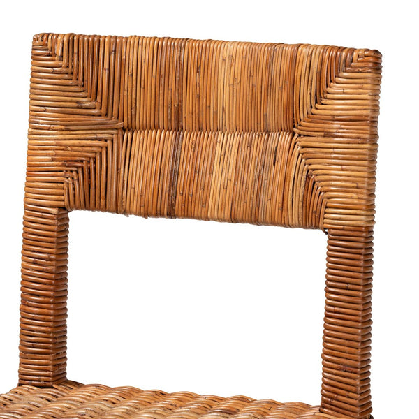 English Elm Modern Handcrafted Seagrass Woven Mahogany Counter Stool for Kitchen Island B2750P467687