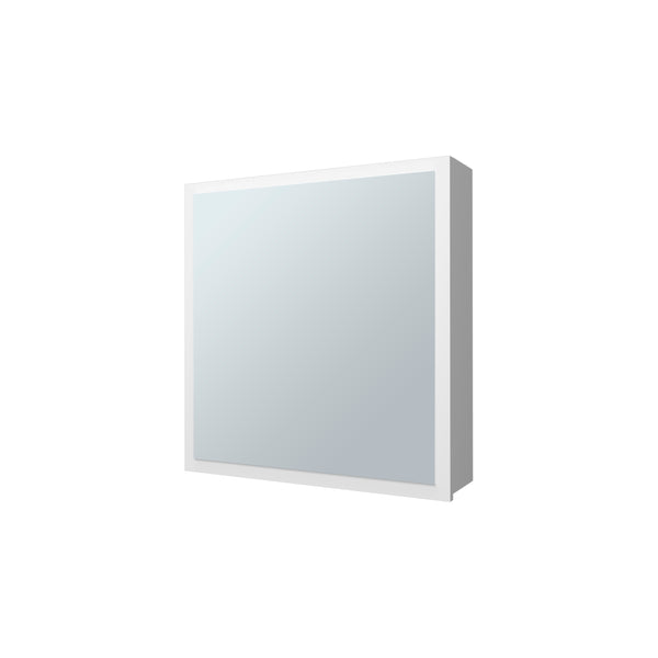 English Elm Morenci wall-mounted bathroom cabinet with mirrored door, four internal shelves for tidy storage and style White 27.2 L x 24.8 W x 4.3 H B128P237176