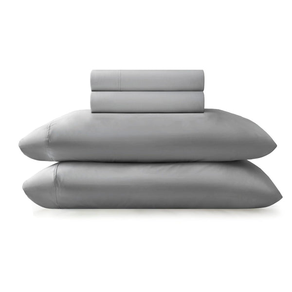 English Elm 4-piece Queen Nylon Spandex Sheet Set Moisture Wicking Stretch Fabric for Hot Sleepers Grey B035P408289
