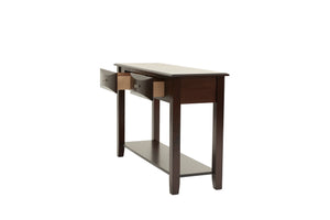 English Elm Classic Modern wooden coffee table with Ogumi veneer top, drawers & lower shelf for stylish storage Antique Black,Espresso 51 L x 21 W x 10 H B011P395607