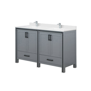 English Elm Dark Grey Double Bath Vanity With White Quartz Top & Faucet Set - Stylish Storage & Soft-Close Design B2731P260621