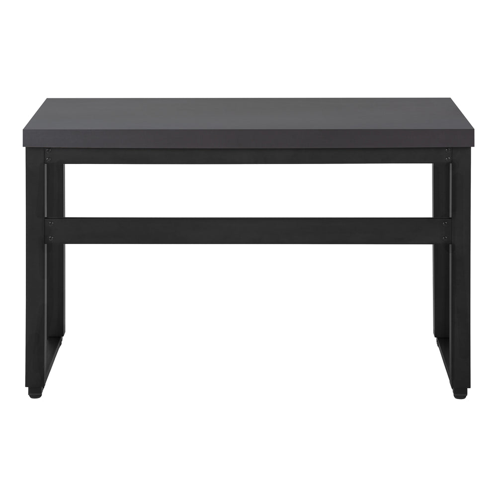 English Elm Computer Desk, Adjustable Height 29.5"-48", Sleek Grey Laminate & Black Metal For Modern Workspaces B2710P219895