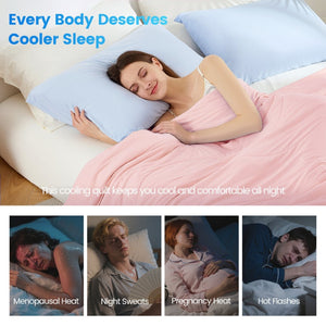 English Elm 1-piece Queen Cooling Comforter Nylon Spandex Shell Wave Quilted Breathable Lightweight Fill Pink B035P408417