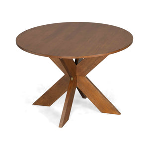 English Elm Christopher Knight Home® - Round MDF Dining Table Cherry – Modern Farmhouse Round Kitchen Table Seats 5, Easy Assembly, 300lb Capacity, Space-Saving Elegance N779P266070C