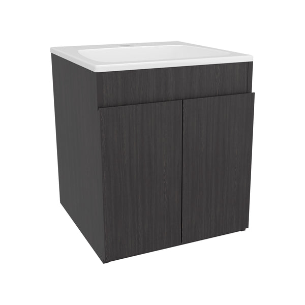 English Elm Bathroom Vanity 45 Meka Black – Compact MDF Unit with Two Drawers, Open Shelf, Modern Durable Design B200P313687