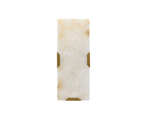 Sunpan Rovira Table Sconce - Hand Carved Alabaster & Brushed Gold Iron Base for Soft Ambient Glow