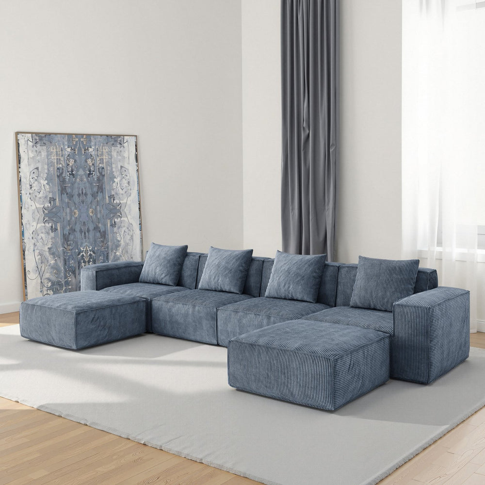 English Elm Modular Modular Sofa: Cloud Velvet Comfort, Versatile Oversized Bed, Flexible Design, No Assembly, Gray Elegance W3147S00015