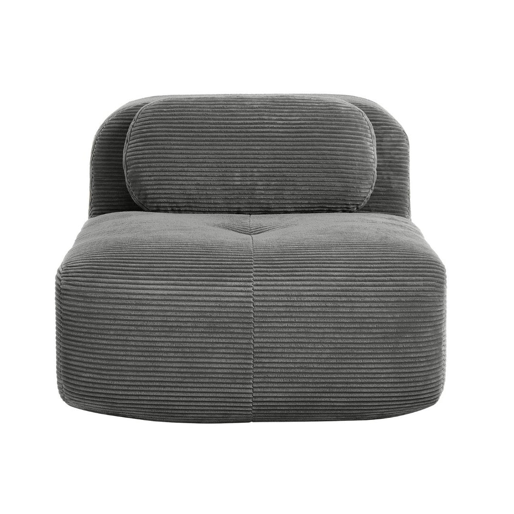 English Elm Hamlet Corduroy L-shaped Sectional Sofa with Pillows for Modern Living Rooms Grey W714P323648