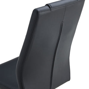 English Elm Table Set - Modern 7-Piece Dining Set With Transparent Tempered Glass Top & 6 Black Pu Chairs, Gold Legs W1151S02589-GIGA