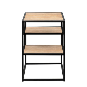English Elm Walker Edison - Modern Minimal Floating Shelf Side Table Coastal Oak - Sleek MDF & Steel Two-Tier Display, Warp-Resistant Laminate, Easy Assembly B185P168941