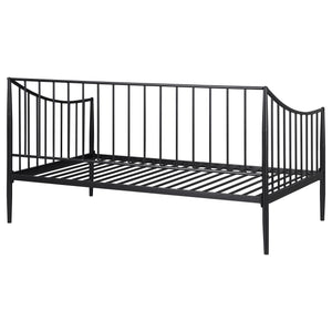 English Elm Jeremy Matte Black Twin Daybed Frame – Powder-Coated Metal, Slim Airy Profile, Sloping Sides & Tapered Posts (Ideal for Kids, Office, Multifunctional Spaces) B062S01354