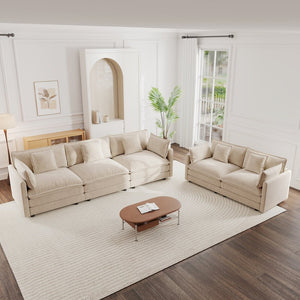 English Elm Sofa Set Two Piece Chenille Upholstered Living Room Couch with Deep Foam Seating W714S00898