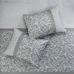 English Elm Embroidered 8-Piece Comforter Set In Serene Grey For King Beds – Cozy Microfiber With Elegant Accents B03594922