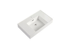 English Elm 30 Resin Gel-Coated Bathroom Basin Vanity Top, 30" White Durable Scratch-Resistant Modern Design W1972P186772