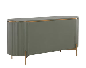Sunpan Paloma Sideboard - Luxurious High Gloss Finish With Sculptural Design And Gold Accents For Modern Spaces Green Wood 110396