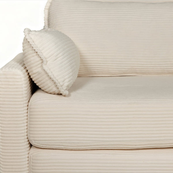 English Elm 2-in-1 Corduroy Loveseat Sleeper with Storage Converts for Living Room or Studio Beige W2715P409857
