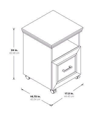 OSP Home Furnishings Jefferson Rolling File Espresso
