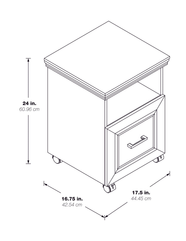 OSP Home Furnishings Jefferson Rolling File Espresso