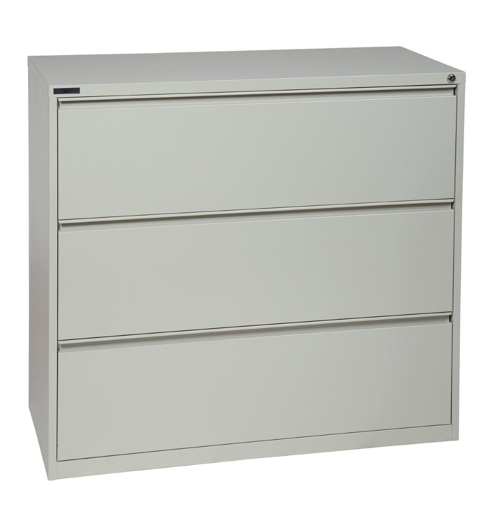 OSP Home Furnishings 42" Wide Lateral File Cabinet with 3 Full-extension Drawers Ball-bearing Slides Office Storage LF342-G