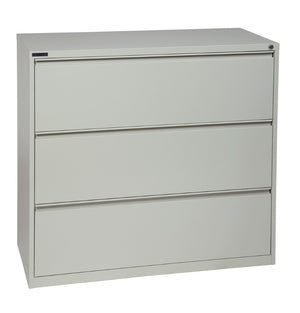 OSP Home Furnishings 42" Wide Lateral File Cabinet with 3 Full-extension Drawers Ball-bearing Slides Office Storage LF342-G