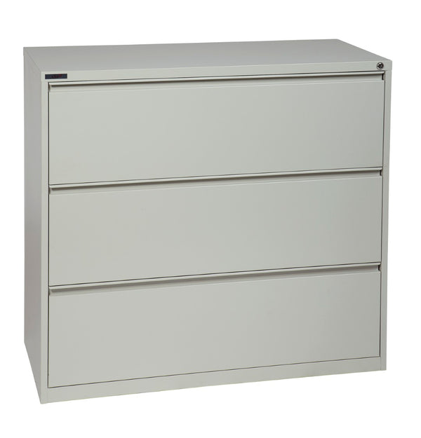 OSP Home Furnishings 42" Wide Lateral File Cabinet with 3 Full-extension Drawers Ball-bearing Slides Office Storage LF342-G