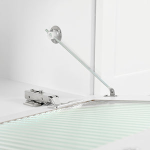 English Elm ON-TREND TV Stand with App-Controlled RGB LED, Fluted Tempered Glass Arched Doors, Sleek Media Console White WF531672AAK