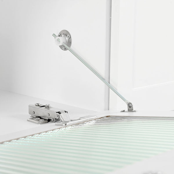 English Elm ON-TREND TV Stand with App-Controlled RGB LED, Fluted Tempered Glass Arched Doors, Sleek Media Console White WF531672AAK