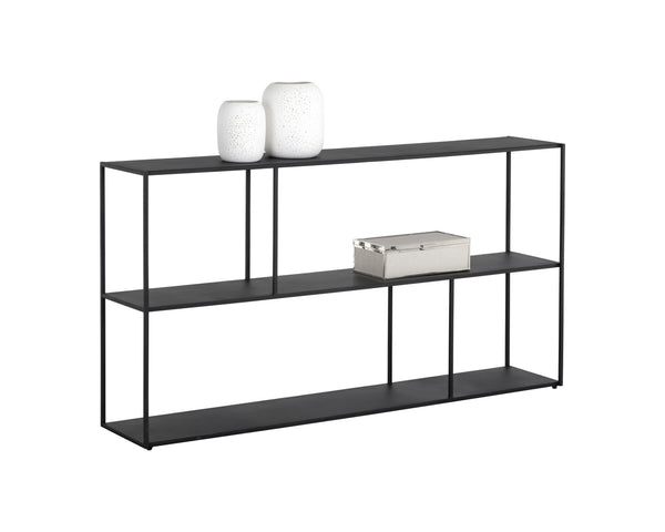 Sunpan Eiffel Low Bookcase - Stylish Iron Design with Anti-Tipping Kit for Modern Living and Office Spaces Large - 60W x 12D x 31H