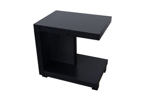 English Elm Laurel Laurel Canyon 18 inch chairside table—Oak solids & veneers, fully assembled, rustic-modern charm Black B108P292272