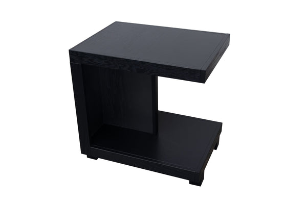 English Elm Laurel Laurel Canyon 18 inch chairside table—Oak solids & veneers, fully assembled, rustic-modern charm Black B108P292272
