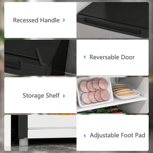 English Elm Homcom Compact Upright Freezer 3 Cu Ft with Adjustable Thermostat for Dorm Apartment Silver W2225P200390