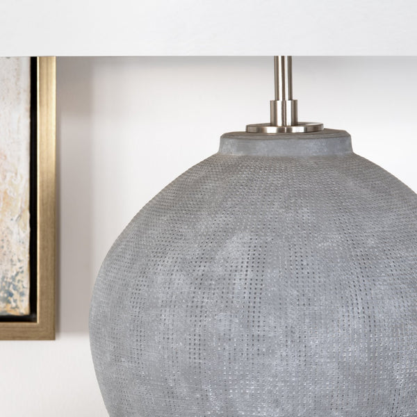 Crestview Collection 28.5"H Slater Urn Ceramic Table Lamp With Stylish Grey Finish & Versatile Three-way Lighting Options   Cvap2980