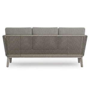 English Elm Carmel Outdoor Sofa Sand Drift - Handcrafted Acacia & Powder-Coated Aluminum, Rope Weave, Water-Resistant Cushions B136P159392