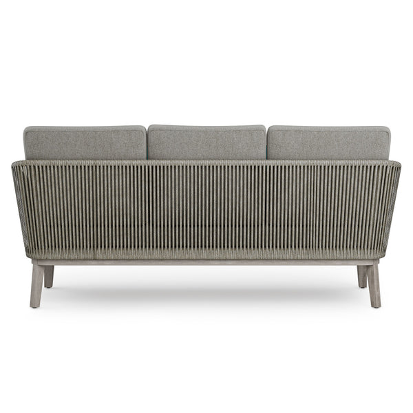 English Elm Carmel Outdoor Sofa Sand Drift - Handcrafted Acacia & Powder-Coated Aluminum, Rope Weave, Water-Resistant Cushions B136P159392