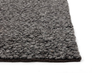 Sunpan Umea Hand-Woven Rug - Luxurious Artisanal Design with Eco-Friendly Wool for a Cozy Contemporary Home Black