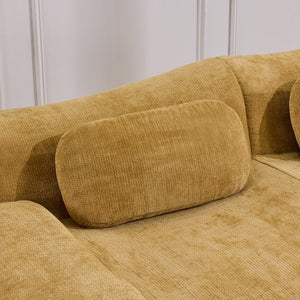 English Elm Modular Chenille Deep Seat Sectional Sofa with Bamboo Frame for Living Room Lounge Yellow W1829S00067