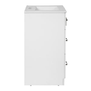 English Elm 24" Modern Bathroom Vanity with Under-Mount Sink, Vertical Stripe Design, 2 Drawers & Soft-Close Cabinet White N710P288936K