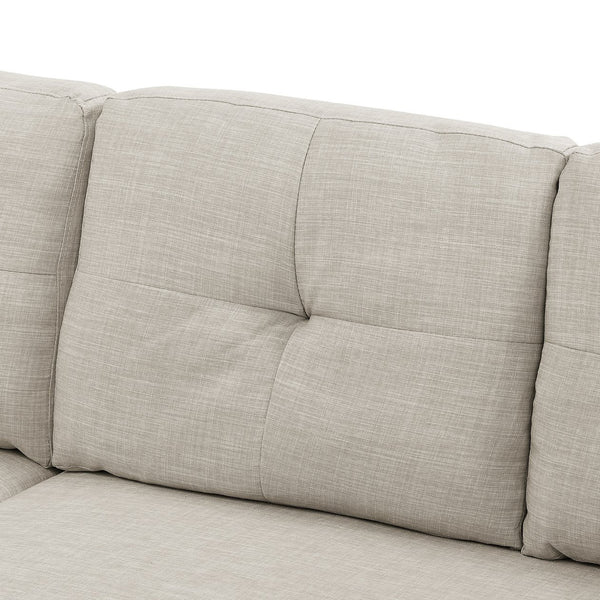 English Elm Pull-Out Sofa Bed with Hidden Storage & Tufted Cushions, Space-Saving Convertible Sleeper for Apartments Beige B355S00001