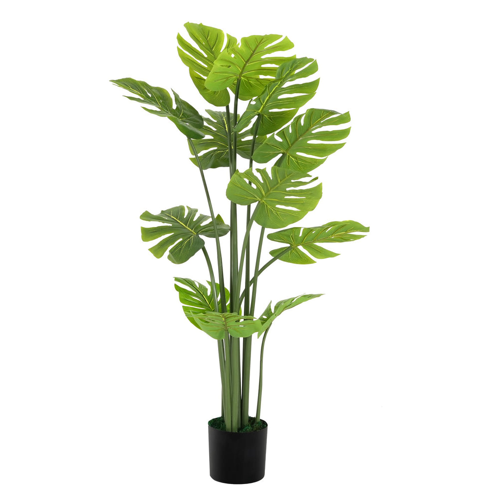 English Elm Christopher Knight Home® - 57" Artificial Monstera Deliciosa Plant - Lifelike 57" Jungle-Chic Faux Foliage, Pre-Potted Black Plastic Pot, No Assembly N772P286778G