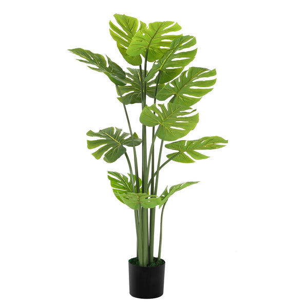 English Elm Christopher Knight Home® - 57" Artificial Monstera Deliciosa Plant - Lifelike 57" Jungle-Chic Faux Foliage, Pre-Potted Black Plastic Pot, No Assembly N772P286778G