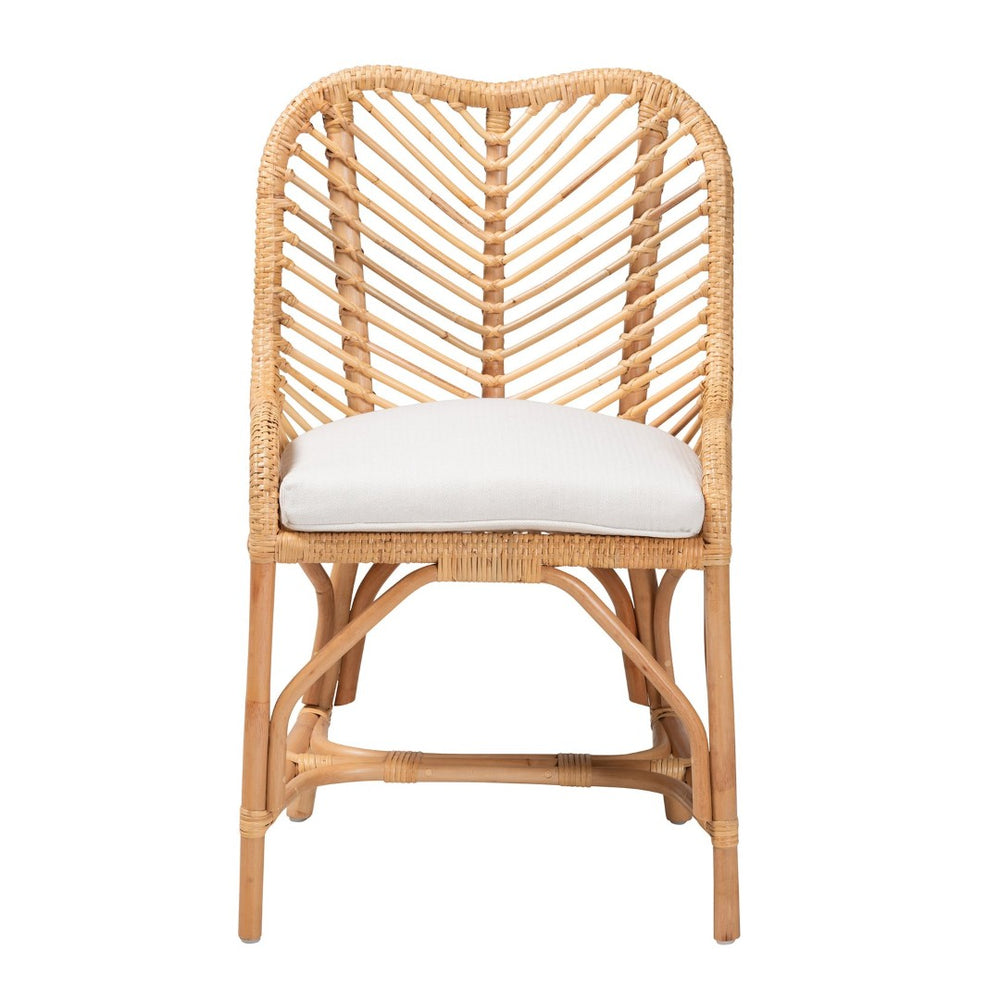 English Elm Modern Handwoven Rattan Dining Chair Artisan Crafted for Bohemian Coastal Rooms B2750P467641