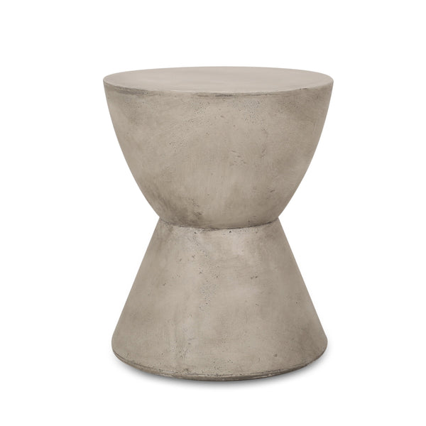 English Elm Christopher Knight Home® - Outdoor Mgo Side Table - Stylish Light Grey Hourglass Design For Your Patio Or Balcony Decor N773P351014G