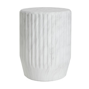 English Elm Christopher Knight Home® - Outdoor Cicci Carved Side Table - Sculptural White Accent For Indoor/Outdoor Living Spaces N773P283503W